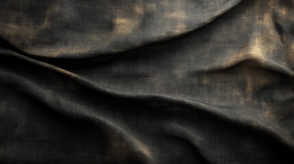 A close-up of textured, dark fabric with subtle patterns, showcasing rich detail and depth, ideal for design and textile applications.