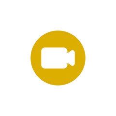 video camera button icon, simple flat style, illustration, logo sign symbol pictogram template, for ui or ux isolated on white for mobile app, editable