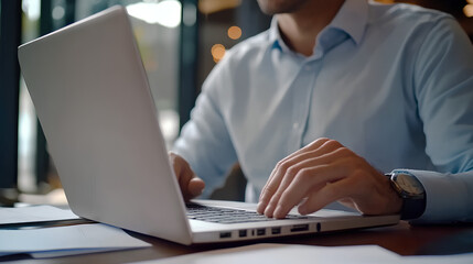 Document Review and Quality Control Process. businessman using laptop, document review and quality control process with digital icons checklist verification, approval, and performance tracking. QC,ISO