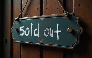 restaurant old wooden sign - sold out-003