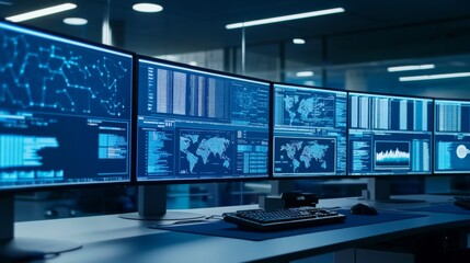 Supercomputer processing vast amounts of data, symbolizing advanced technology and innovation in data analytics and computational power.