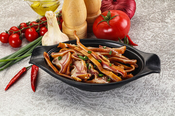 Sliced smoked pork ear snack