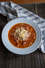 homemade chickpea casserole. homemade recipe and homemade background