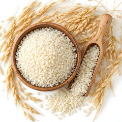 Arborio rice isolated on a white background 