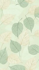 Elegant Foliage Pattern Design with Subtle Green and Pastel Tones for Botanical and Nature-Inspired Decor Vertical Background