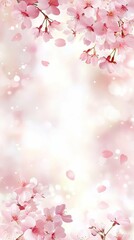 Captivating Cherry Blossoms in Delicate Pink: A Celebration of Sakura in Full Bloom, Epitomizing Springtime Beauty and Elegance Vertical Background