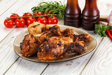 Hot and tasty chicken drumstick barbecue