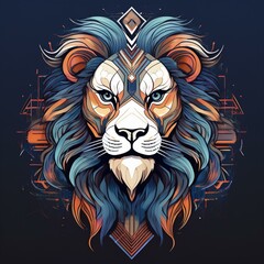 Obraz premium lion Geometric modern style