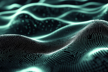 Futuristic Digital Wave of Glowing Particles with Technology Background and Modern Vector Design






