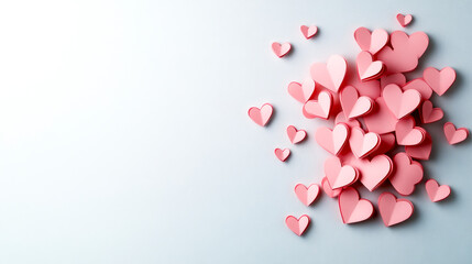 Pink Paper Hearts Overflowing with Love 
