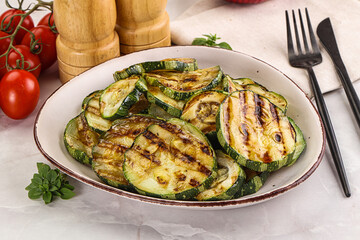 Vegan cuisine Grilled zucchini slices