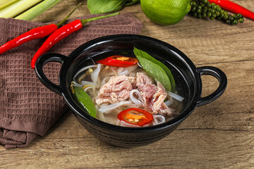 Vietnamese Pho Bo soup with beef