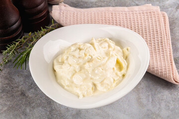 Italian soft young cheese stracciatella