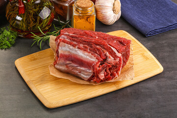 Raw beef ribs for cooking