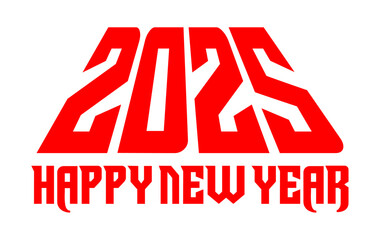 Happy New Year 2025 Red Abstract Design Elegant Vector Illustration