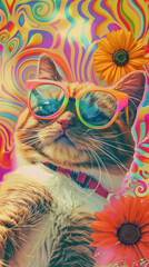 Groovy Retro Cat Vibes