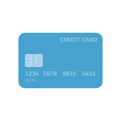 credit card icon. debit card icon. pastel blue flat style icon. bank card vector illustration.