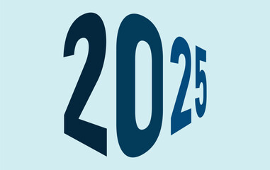 2025 Happy New Year Blue Design Realistic Decoration Elegant Abstract Vector Illustration