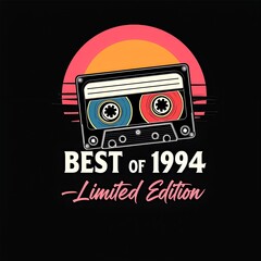 Retro headphones poster with vintage photography-inspired design and vector art elements