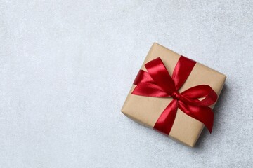 Gift box on gray background