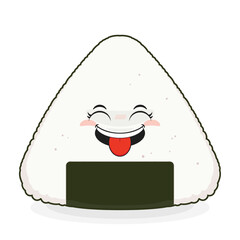 Onigiri playful face cartoon cute