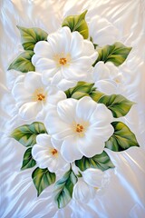 Elegant White Flowers on Shimmering Background