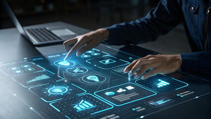 Computer processor, circuit board, microchip installation, gloved hand, high-tech assembly