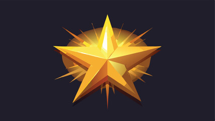 Obraz premium A flat, minimalist gold star with smooth edges.