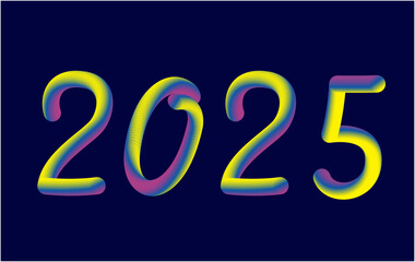 2025 Happy New Year Blue Green Design Blend Elegant Glitter Abstract Vector Illustration