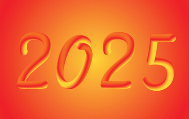 2025 Happy New Year Orange Design Blend Elegant Glitter Abstract Vector Illustration