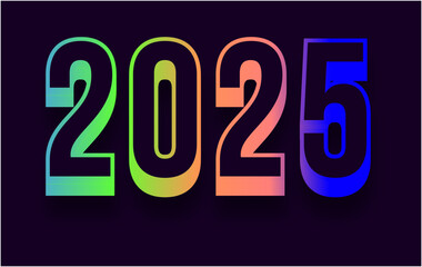 Happy New Year 2025 Colorful Design 3D Elegant Abstract Vector Illustration