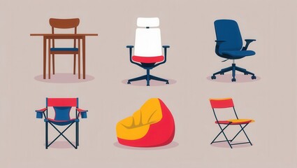 Colorful Chair Table Set Office Home Camping Beanbag