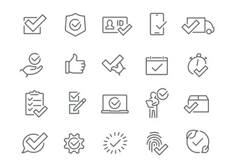 
Harmonious Icon Set. Approval Checkmark Agreement. Ready to Use!