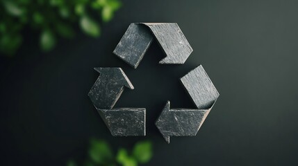 Close-up Photo: Recycled Metal Arrows Symbolically Flourish Amongst Greenery. AI Generated