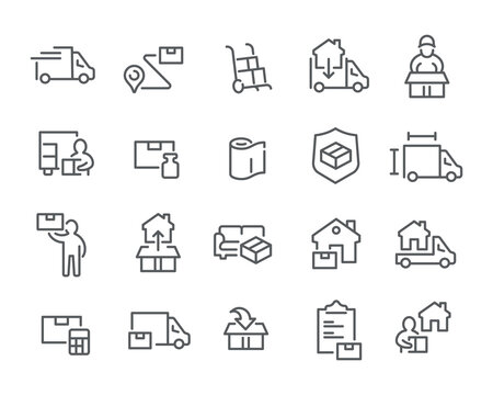 Harmonious Icon Set. Moving and Packing. Ready to Use!