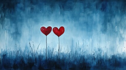 Celebrate valentine's day with beautiful watercolor artwork copy space for text romantic atmosphere artistic viewpoint love concept