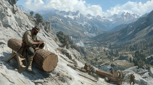 Scenic Mountain Logging In a Beautiful Landscape