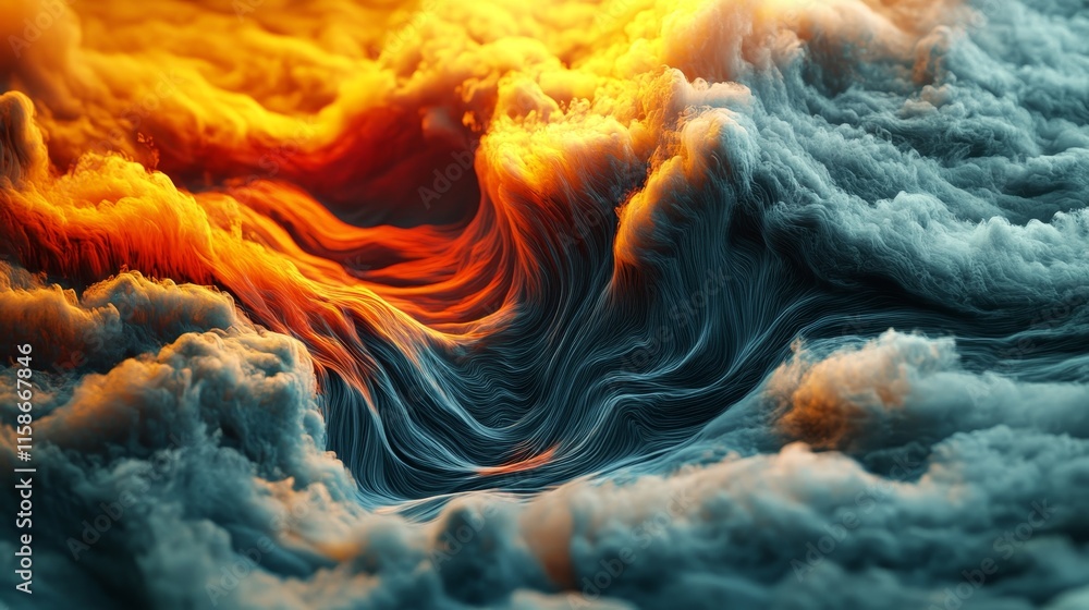 Poster abstract fluid art with dynamic gradients and soft bokeh for modern backgrounds in 2026