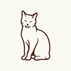 Cat silhouette line art 