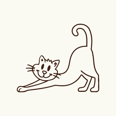 Funny Cat Silhouette Line art 