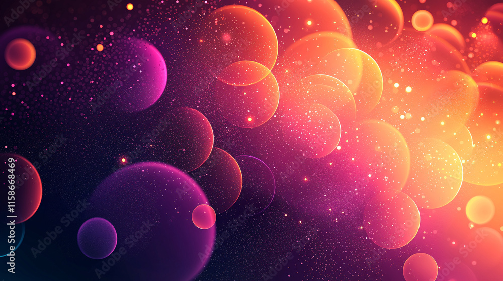 Poster dynamic gradient graphic with bold intersecting circles and vibrant colors