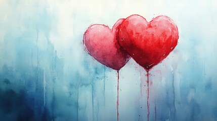 Elegant valentine's proposal in watercolor romantic copy space for creative expression