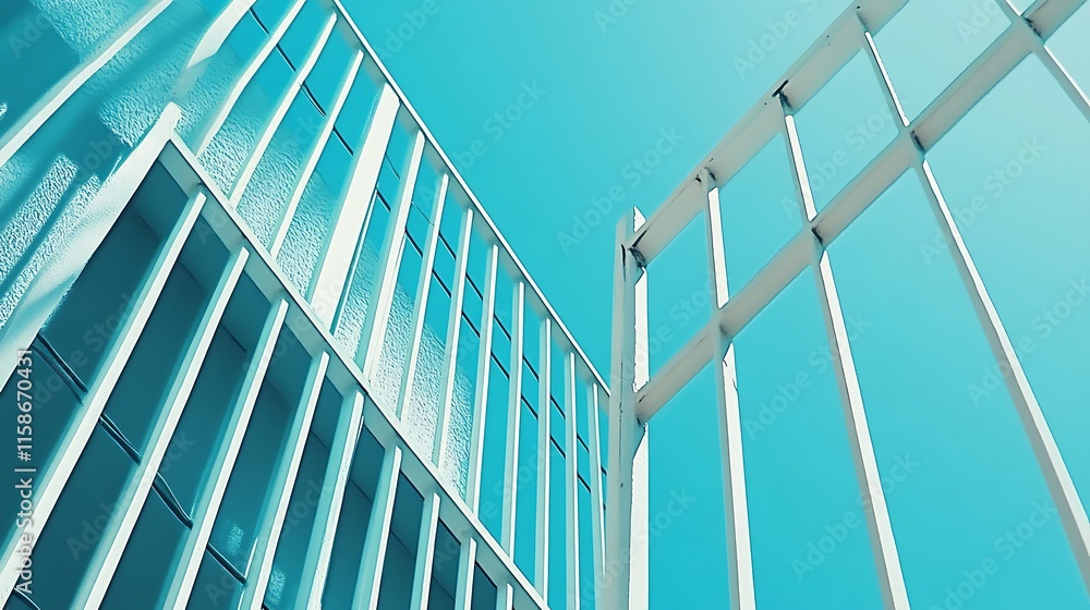 Poster modern architecture: a study in lines and light