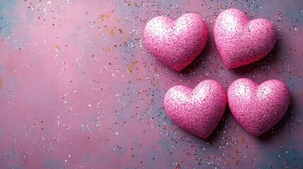 Obraz premium Celebrate love with ntpsclm valentine pink heart patterns illustrations creative design romantic atmosphere artistic display captivating visuals