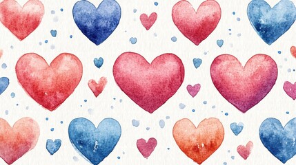Celebrate valentine&rsquo;s day with charming pink heart patterns a watercolor design for your creative projects