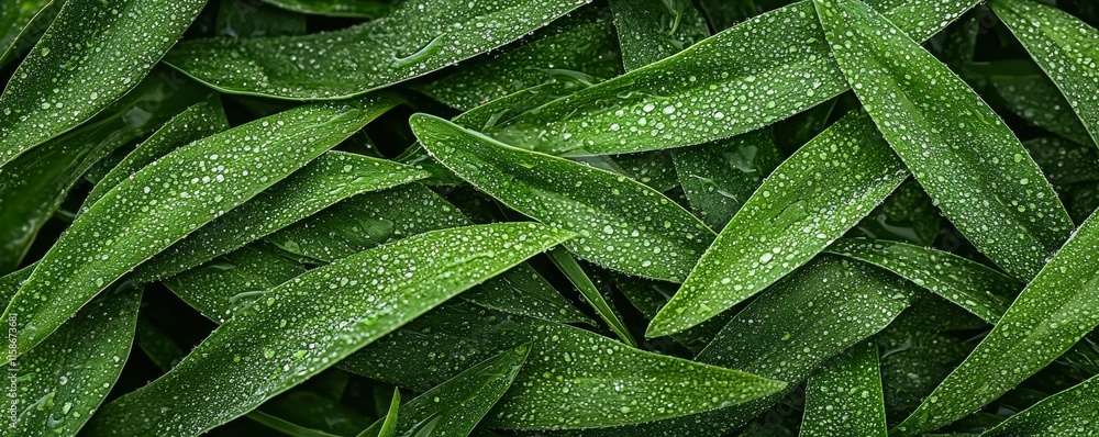 Poster a close-up of lush green leaves, showcasing their vibrant texture and intricate patterns, creating a