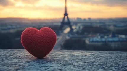 Fototapeta premium Romantic valentine moments paris realistic photography urban environment close-up viewpoint captivating love stories