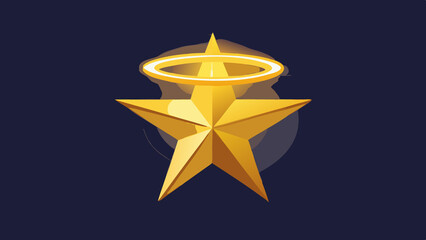 Obraz premium A single shiny gold star with a 3D metallic texture.