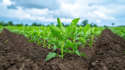 Vibrant Green Pepper Plants Thriving in a Lush Field: Close-Up Photo. AI Generated