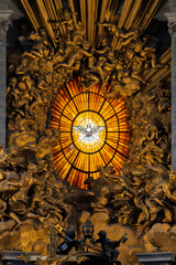 Baroque masterpiece with dove and angelic sculptures in Vatican